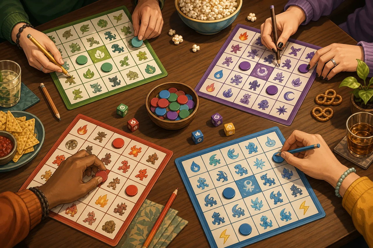 Original non-official concept illustration of a multiplayer bingo table.